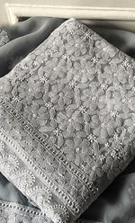 Load image into Gallery viewer, Women's Lucknowi Handcrafted Faux-Georgette Chikankari Suit Material - HONC0274416