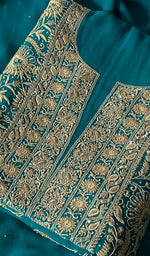 Load image into Gallery viewer, Women's Lakhnavi Handcrafted Pure Silk Georgette Chikankari Kurta And Dupatta Set - HONC0346865