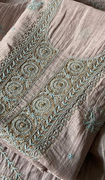 Load image into Gallery viewer, Women's Lakhnavi Handcrafted Mul Chanderi Unstitched Kurta And Dupatta Set - HONC0326140