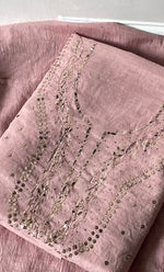 Load image into Gallery viewer, Women&#39;s Lakhnavi Handcrafted Mul Chanderi Unstitched Kurta And Dupatta Set - HONC0289416
