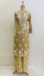 Load image into Gallery viewer, Women&#39;s Lakhnavi Handcrafted Cotton Chikankari Kurta And Palazzo Set - HONC0153928
