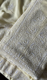 Load image into Gallery viewer, Women&#39;s Lakhnavi Handcrafted Pure Silk Georgette Chikankari Suit Material - HONC0146032
