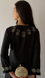 Load image into Gallery viewer, Women's Lakhnavi Handcrafted Modal Cotton Chikankari Kurti And Plazzo Set - HONC0373274