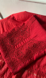 Load image into Gallery viewer, Women's Lakhnavi Handcrafted Mul Chanderi Unstitched Kurta And Dupatta Set- HONC0344194