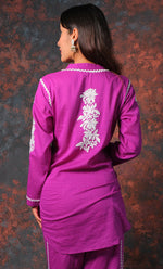 Load image into Gallery viewer, khayal Women&#39;s Lakhnavi Handcrafted Cotton Chikankari Kurti And Plazzo Set - HONC0323928
