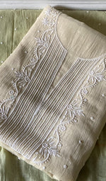 Load image into Gallery viewer, Women's Lakhnavi Handcrafted Mul Chanderi Unstitched Kurta And Dupatta Set - HONC0358263