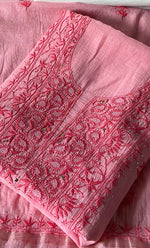 Load image into Gallery viewer, Women's Lakhnavi Handcrafted Mul Chanderi Unstitched Chikankari Full Suit Material - HONC0324503