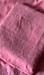Load image into Gallery viewer, Women's Lucknowi Handcrafted Viscose Georgette Unstitched Chikankari Suit Material - HONC0319623