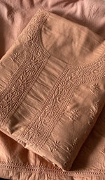 Load image into Gallery viewer, Women's Lakhnavi Handcrafted Cotton Unstitched Kurta And Dupatta Set - HONC0362874