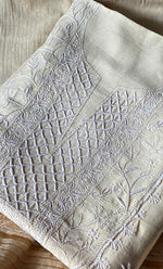 Load image into Gallery viewer, Women&#39;s Lucknowi Handcrafted Chanderi Silk Chikankari Full Suit Material - HONC0278037

