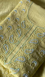 Load image into Gallery viewer, Women's Lakhnavi Handcrafted Mul Chanderi Unstitched Kurta And Dupatta Set - HONC0344343