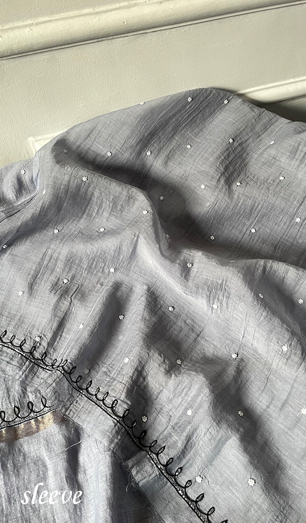 Women's Lakhnavi Handcrafted Unstitchd Mul Chanderi Kurta And Dupatta Set - HONC0330022