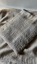Load image into Gallery viewer, Women's Lakhnavi Handcrafted Mul Chanderi Unstitched Kurta And Dupatta Set - HONC0374456