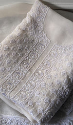 Load image into Gallery viewer, Women's Lakhnavi Handcrafted Mul Chanderi Unstitched Kurta And Dupatta Set - HONC0359790