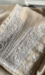 Load image into Gallery viewer, Women's Lakhnavi Handcrafted Unstitched Mul Chanderi Kurta And Dupatta Set - HONC0329035