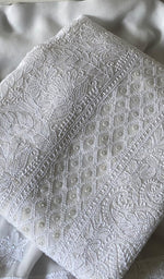 Load image into Gallery viewer, Women's Lucknowi Handcrafted Viscose Georgette Unstitched Chikankari Kurta and Dupatta Set- HONC0341386