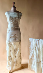 Load image into Gallery viewer, Women's Lakhnavi Handcrafted Mul Chanderi Unstitched Chikankari Full Suit