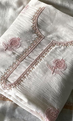 Load image into Gallery viewer, Women&#39;s Lakhnavi Handcrafted Chanderi Silk Unstitched Kurta And Dupatta Set - HONC0321968
