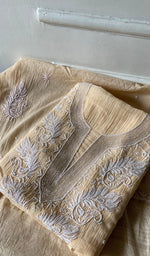 Load image into Gallery viewer, Women's Lakhnavi Handcrafted Mul Chanderi Unstitched Kurta And Dupatta Set- HONC0362574