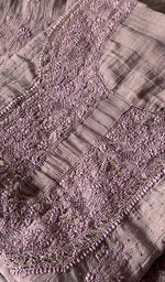 Load image into Gallery viewer, Women's Lakhnavi Handcrafted Mul Chanderi Unstitched Kurta And Dupatta Set - HONC0320358