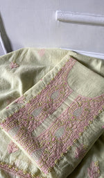 Load image into Gallery viewer, Zoha Women's Lakhnavi Handcrafted Mul Chanderi Unstitched Kurta And Dupatta Set- HONC0365500