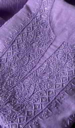 Load image into Gallery viewer, Women's Lakhnavi Handcrafted Mul Chanderi Unstitched Chikankari Full Suit Material - HONC0328125