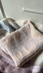 Load image into Gallery viewer, Women's Lakhnavi Handcrafted Pure Organza Chikankari Unstitched Kurta And Dupatta Set- HONC0346142