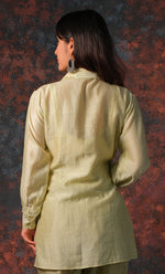 Load image into Gallery viewer, Women&#39;s Lakhnavi Handcrafted Chanderi Silk Chikankari Top And Pant Set - HONC0310758
