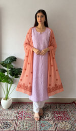 Women's Lucknowi Handcrafted Cotton Chikankari Dupatta - HONC0306245