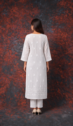 Women's Lucknowi Handcrafted Cotton Chikankari Kurti - HONC0105869