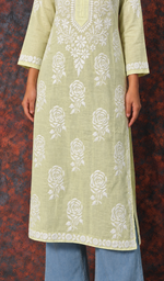 Women's Lucknowi Handcrafted Cotton Chikankari Kurti- HONC0392379