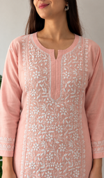 Iqra Women's Lucknowi Handcrafted Cotton Chikankari Kurti - HONC0164364