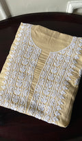 Simran Women's Lakhnavi Handcrafted Modal Cotton Chikankari Unstitched Kurti Fabric - HONC0261064
