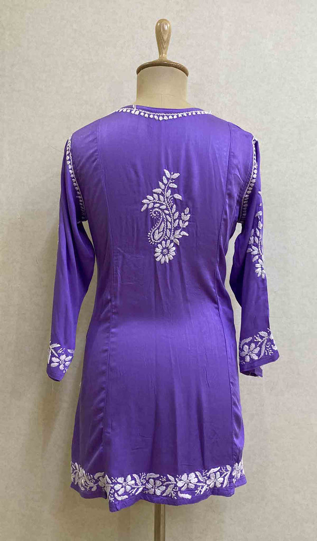 Women's Lucknowi Handcrafted Modal Cotton Chikankari Top - HONC051937
