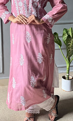 Load image into Gallery viewer, Women&#39;s Lakhnavi Handcrafted Kota Cotton Chikankari Kurti - HONC0305743
