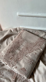 Load image into Gallery viewer, Women's Lakhnavi Handcrafted Cotton Unstitched Chikankari Suit Material - HONC0358199