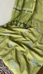 Gala and front placket, fine chikankari