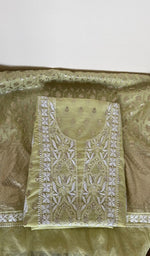 Gala and neckline of the green kurta