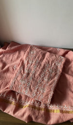 Gala and neckline of the peach kurta