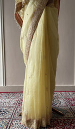 Saree draped on the mannequin, side view