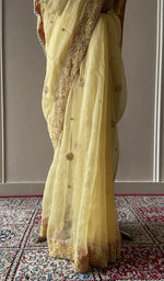 Saree draped on the mannequin, side view