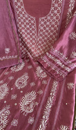 Chikankari worked by hand on mul chanderi