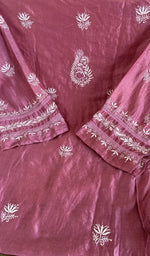 Close view of the wine kurta fabric