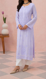 Lavender kurti full length, slight turn