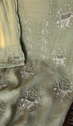 Chikankari worked by hand on mul chanderi
