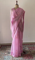 Ayla f — Pink Pure Organza Silk Chikankari Saree
