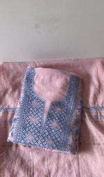 Gala and neckline of the pink kurta