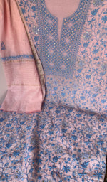 Motifs across the body of the pink kurta