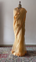 Ayla — Orange Pure Organza Silk Chikankari Saree