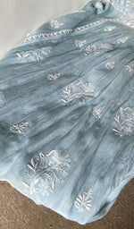 gala and front panel, angarkha style with fine do and teen taar chikankari